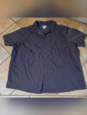 Harbor Bay Men's 3XL Grey Checkered Texture Button Down Shirt